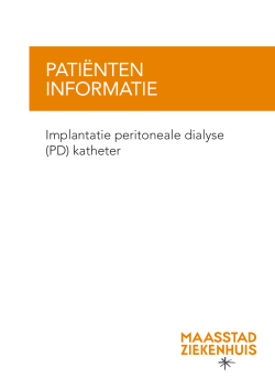 (PD) katheter - Maasstad Ziekenhuis