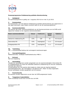Examenprogramma Ordebewaring publieke dienstverlening