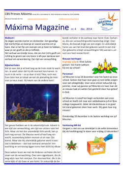 Máxima Magazine nr. 4 dec. 2014