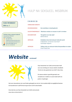 I N H O U D NIEUWSBRIEF 2014 nr. 1