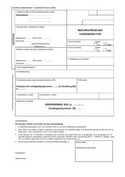 INSCHRIJFREGELING VARKENSSECTOR VERORDENING (EG) nr