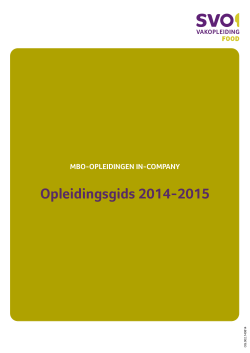 Mbo-opleidingen in-company - Opleidingsgids 2014-2015