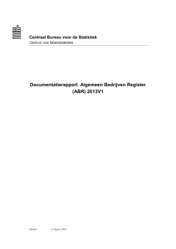 Documentatierapport Algemeen Bedrijven Register (ABR