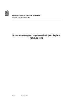 Documentatierapport Algemeen Bedrijven Register (ABR