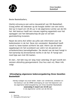 Nieuwsbrief Maart 2014 - Onze Gezellen Basketball Haarlem