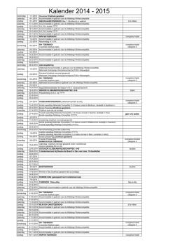 Kalender 2014 - 2015