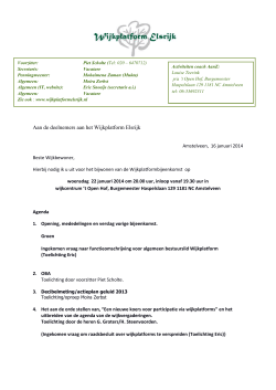 Uitnodiging wijkvergadering Elsrijk 22 januari 2014