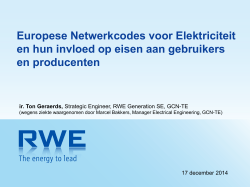 Europese Netwerkcodes voor Elektriciteit en hun