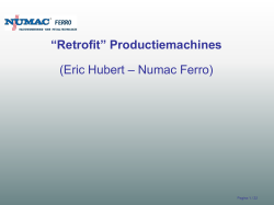 “Retrofit” Productiemachines (Eric Hubert – Numac Ferro)