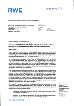 Aanvullende aanvraag en onderzoeksrapporten RWE Eemshaven