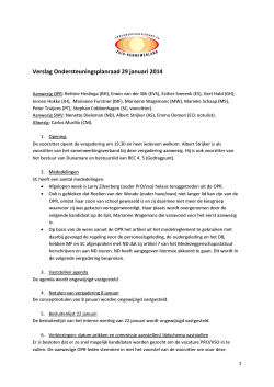 Verslag OPR-bijeenkomst 29-1-2014