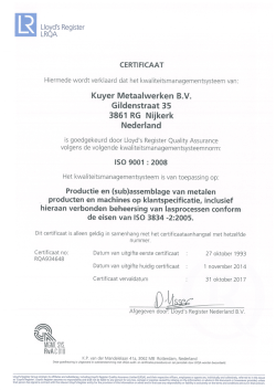 ISO Certificaat 9001