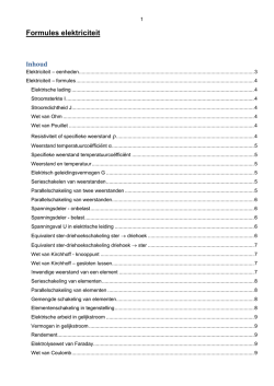 Formules elektriciteit