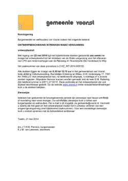 ONTWERPBESCHIKKING INTREKKEN WABO