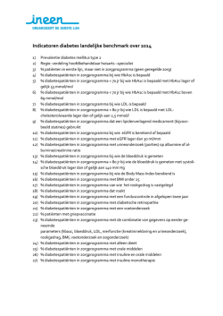 Indicatoren diabetes landelijke benchmark over 2014