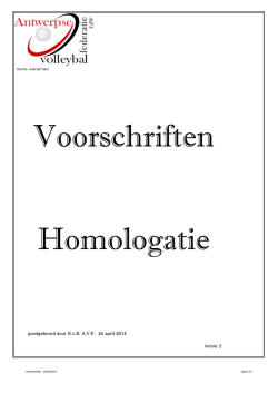 Homologatie Voorschriften - Antwerpse Volleybal Federatie