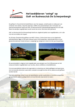 Het bedrijfsleven swingt op Golf- en Businessclub De Scherpenbergh