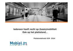 Iedereen heeft recht op (basis)mobiliteit Ook op het platteland&hellip;