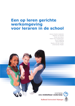 Een op leren gerichte werkomgeving voor leraren in de school