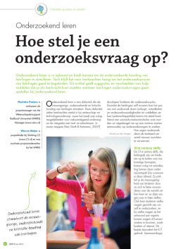 Onderzoekend leren: Hoe stel je een onderzoeksvraag op?