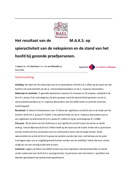 Het resultaat van de M.A.K.S. op spieractiviteit van de nekspieren en