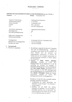 Financieel Verslag Kerstspektakel 2014