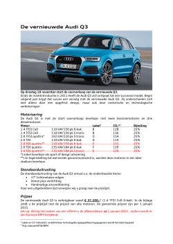 prijslijst De vernieuwde Audi Q3