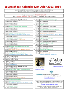 Jeugdschaak Kalender Mat-Ador 2013-2014