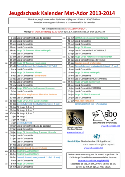 Jeugdschaak Kalender Mat-Ador 2013-2014