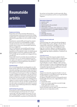 Reumatoïde artritis - Klinische probleemstellingen