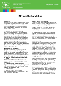 RF-facetbehandeling - Ziekenhuis Amstelland