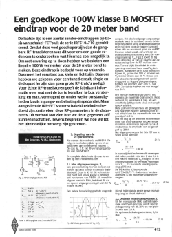 Een goedkope 100W klasse B MOSFET eindtrap voor de 20 meter