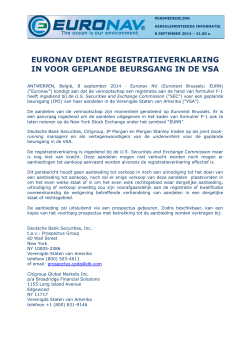 Euronav dient registratieverklaring in voor geplande