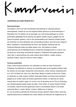 JAARVERSLAG KUNSTVEREIN 2013 Samenwerkingen We