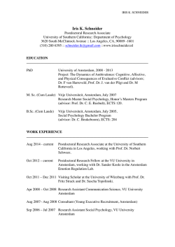Iris K. Schneider - Dr. Iris Schneider