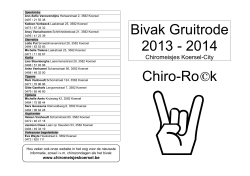 Bivak Gruitrode 2013 - 2014 Chiro-Ro k