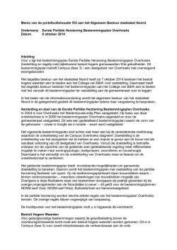 Memo portefeuillehouder RO - Stadsdeel Amsterdam