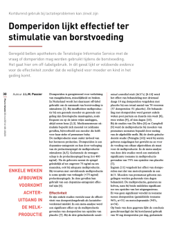 Domperidon lijkt effectief ter stimulatie van
