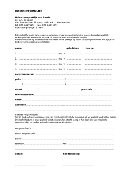 INSCHRIJFFORMULIER Huisartsenpraktijk van Baerle dr. E.R. de