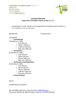 het inschrijfformulier en de bijbehorende contributietabel