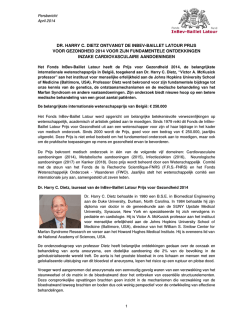 DR. HARRY C. DIETZ ONTVANGT DE INBEV