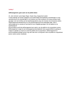 Informatie Lezing Dr. J. Verhoef