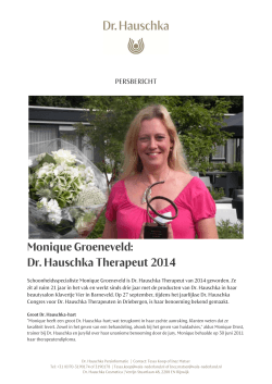 Monique Groeneveld: Dr. Hauschka Therapeut 2014