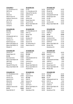 Indeling najaar 2014