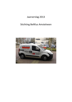 Jaarverslag 2013 Stichting BelKlus Amstelveen