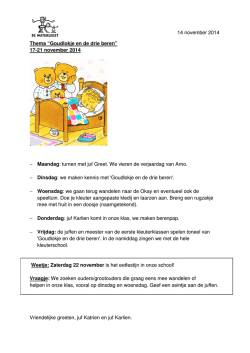 Goudlokje en de 3 beren - GBS De Waterleest Eppegem