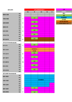 2014-2015 OPLEIDINGSFASE 1 ma di wo do vr 08/09