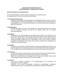 Huishoudelijk reglement OR De Vonder 2014-2015