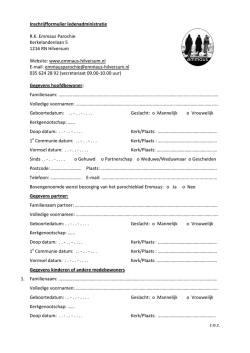 Inschrijfformulier ledenadministratie R.K. Emmaus Parochie