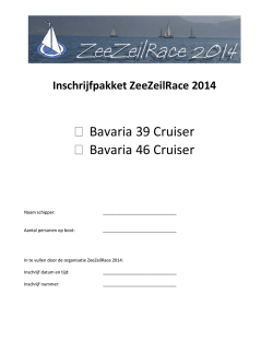 Inschrijfpakket ZeeZeilRace 2014